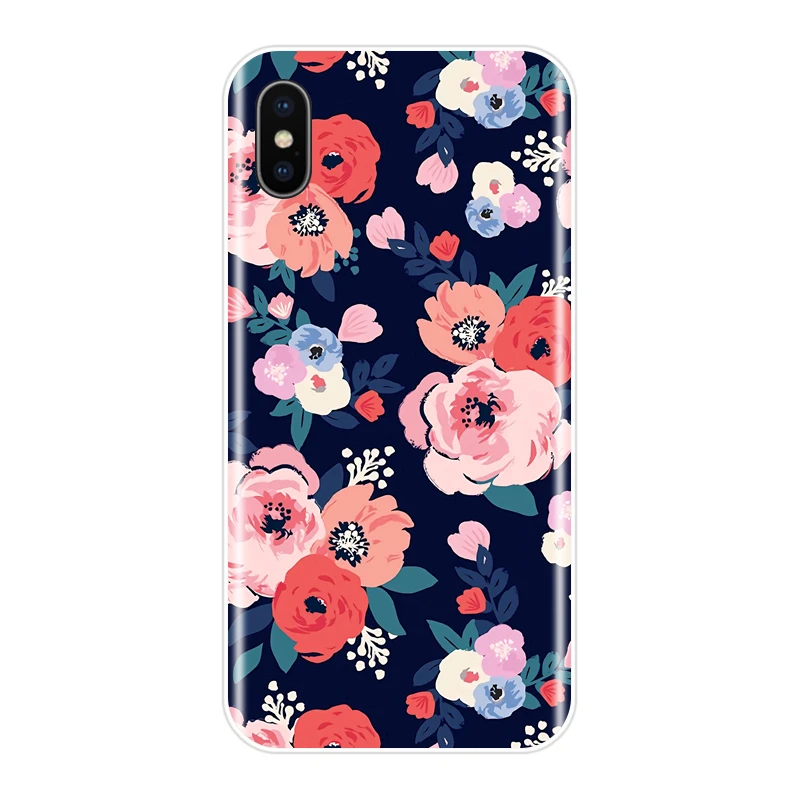 Phone Case for iPhone X 10 8 7 6S 6 S Plus Soft Silicone TPU Cute Flower Floral Back Cover 6Plus 7Pus 8Plus |