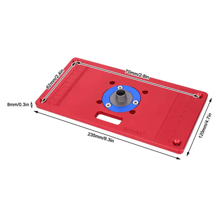 Trimming Machine Flip Board Red Aluminum Alloy Router Table Insert Plate Woodworking Tools | Инструменты
