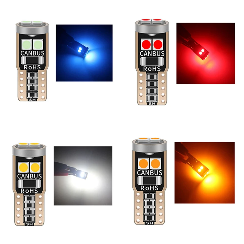 

2 шт., Автомобильные светодиодные лампы Canbus T10 W5W 194 501 6SMD 3030 12 В