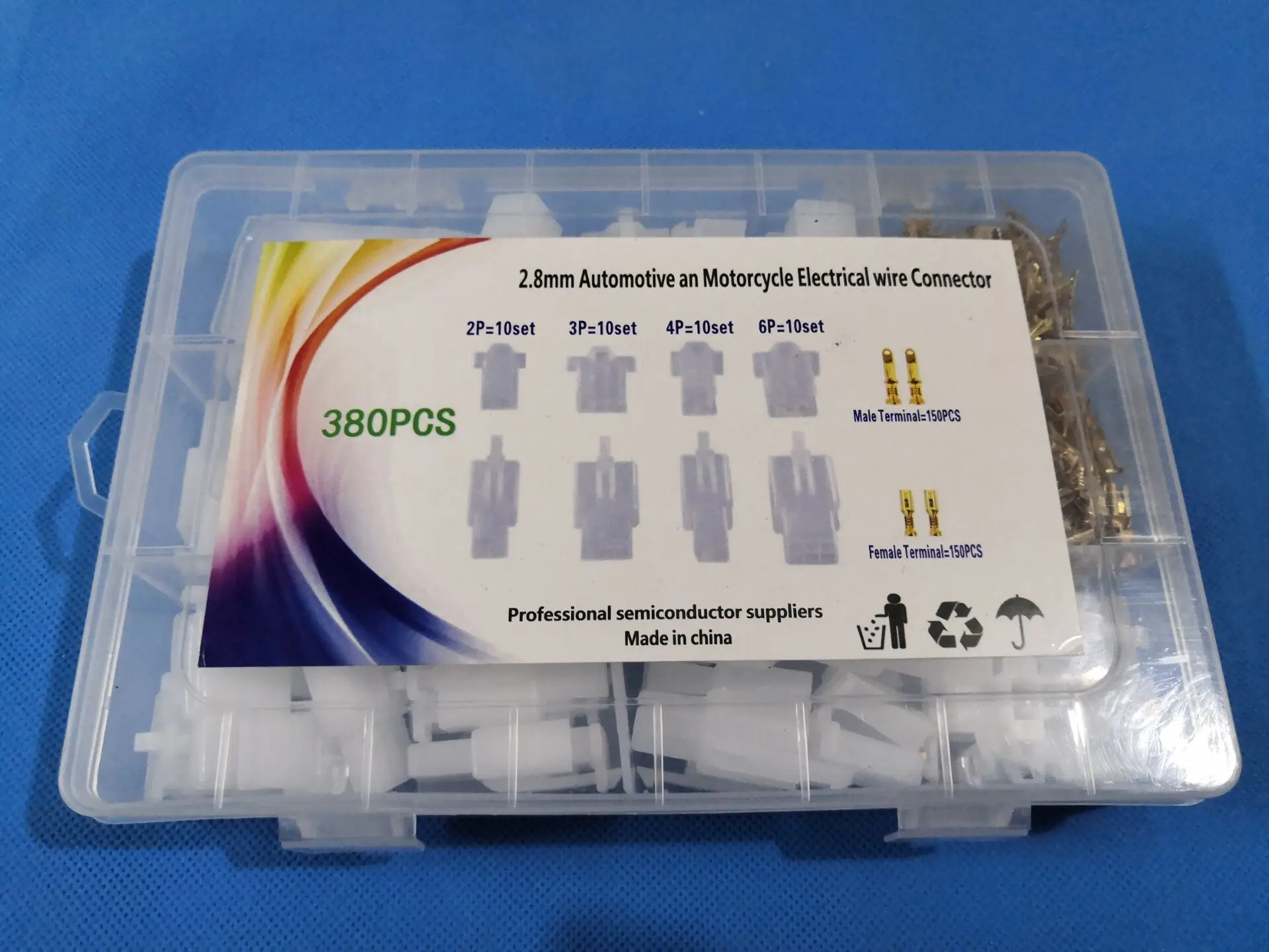 380PCS 6pin/4pin/3pin/2pin 2.8mm wire Plug and Socket Connector kit for cat Automotive Motorcycle Cable Terminal block | Электронные