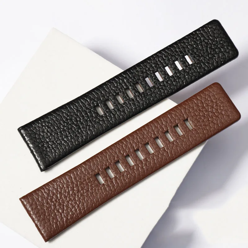Genuine Leather watchband For Diesel DZ7256 DZ4344 DZ1657 DZ12 Watch band Litchi grain 22 24 26 27 28 30 32 34mm strap bracelet