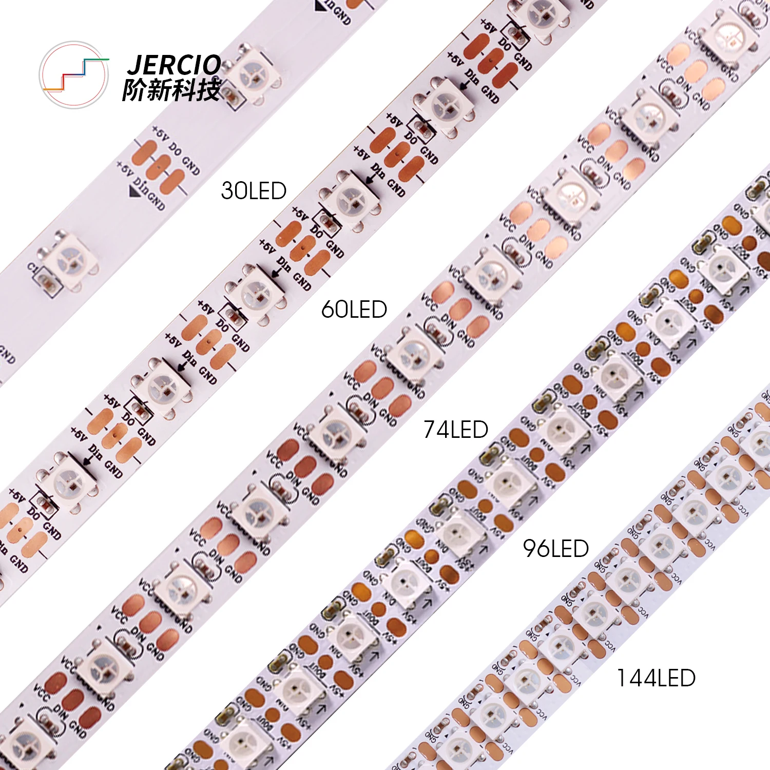 JERCIO RGB Sk6812 Ws2812b умная светодиодная лента 5050IC 30/60/144 пикселей/светодиодов/м; Крутой удобный индивидуальный адресуемый ip20/65/67 DC5V включен.