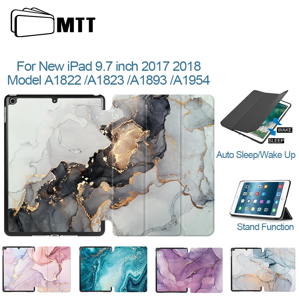 MTT мраморный PU кожаный чехол для iPad 9 7 дюймов 2017 2018 флип стенд умный планшета A1822