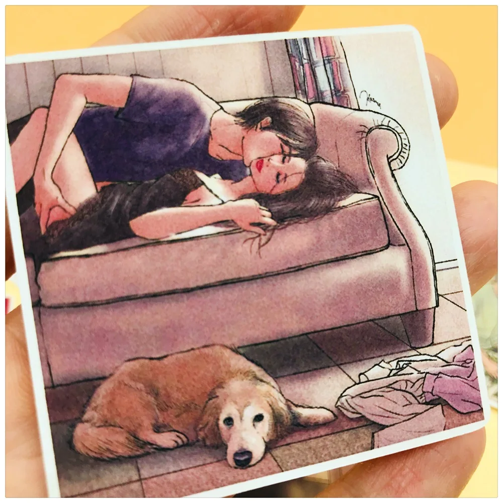 12 шт. наклейки для влюбленных пар в стиле ретро 7*7 см|Канцелярские наклейки| |