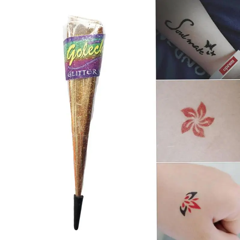 7 цветов индийская татуировка хной вставить блеск конус паста Краски тела боди