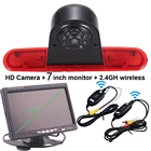 7 дюймовый монитор + 2,4G Беспроводной тормозной светильник, зеркало заднего вида для парковки автомобиля камера обратного хода для Fiat DOBLO 263 Opel Combo 2010 2011-2018 2019