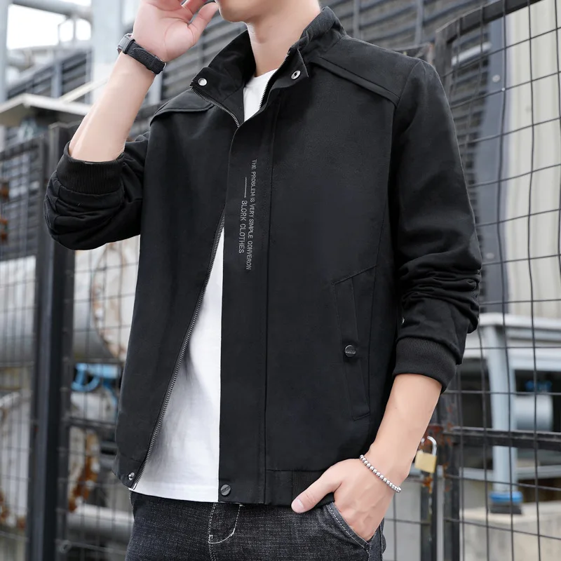 

Men's Casual Jacket Spring Autumn New Casual Loose Large Size Trend Embroidered Cotton Jacket