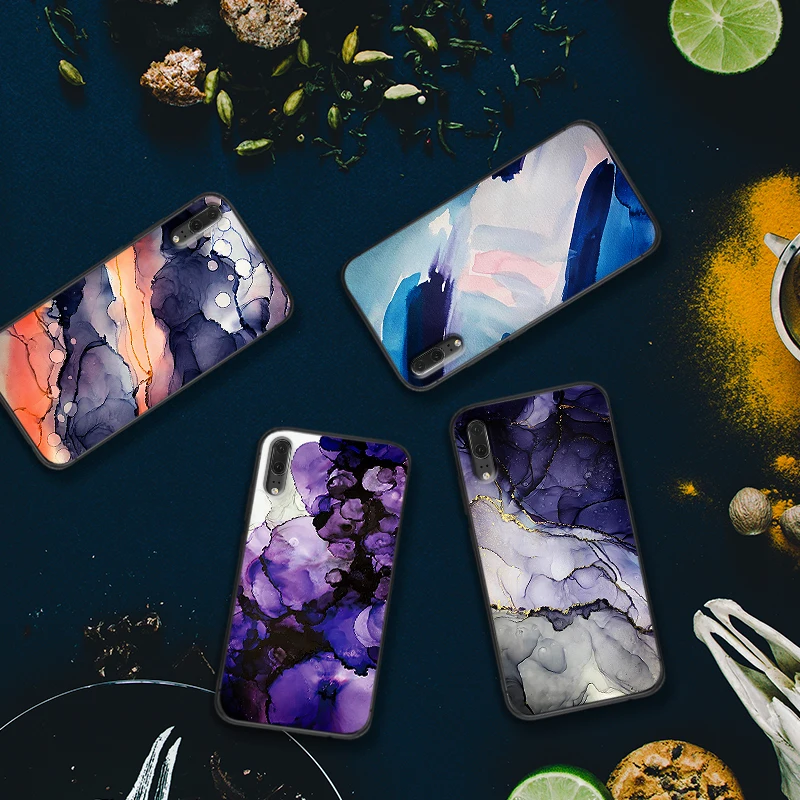 Роскошные фиолетовые мраморные чехол для huawei P8 P9 Mini P10 P20 2019 P30 LITE P Smart Z 2018 Pro Coque Funda |