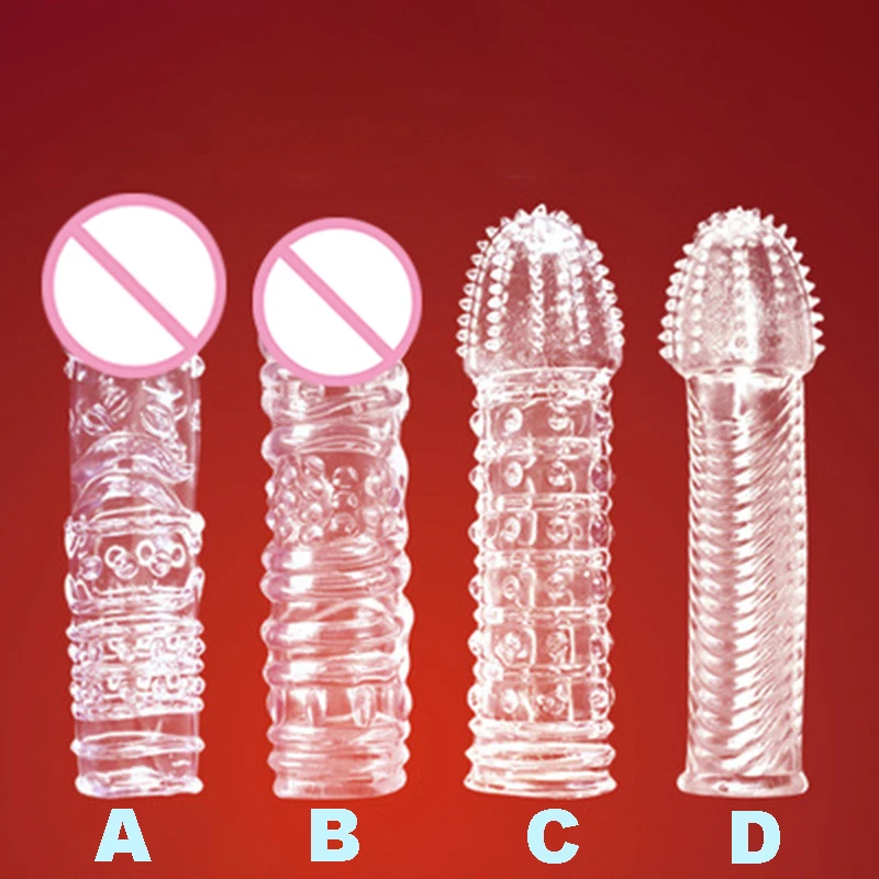 Многоразовый Хрустальный пенис презерватив с кольцами для мужчин Задержка