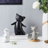 fox ceramic ornaments nordic style creative home room indoor tea table furnishings animal crafts
