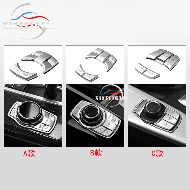 

For BMW 1 2 3 4 5 6 7 Series X1 X3 X4 X5 X6 3GT 5GT F30 F10 Chrome Plating ABS iDrive Center Multimedia Button Cover Trim