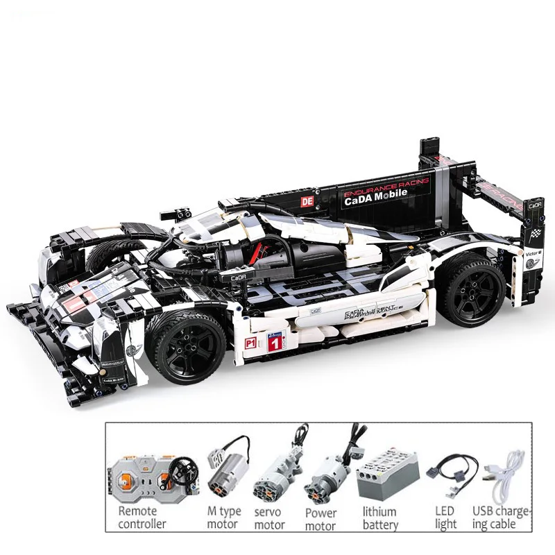 C61016 WITH RC 1586 шт. CADA Mobile Techinic супер гоночные автомобили C61016 MOC Creator городской строительный блок кирпичи игрушки Совместимые 23018 23007 - Цвет: C61016 WITH RC