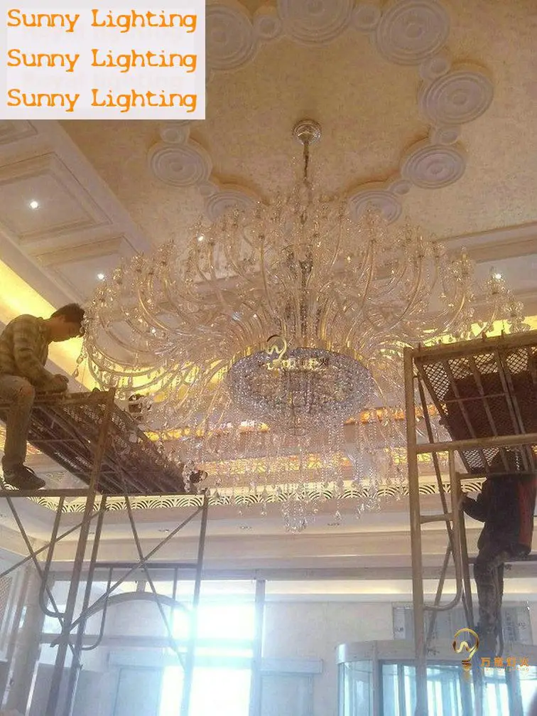 55 72 шт. большая люстра для отеля хрустальные светодиодные держатели свечей