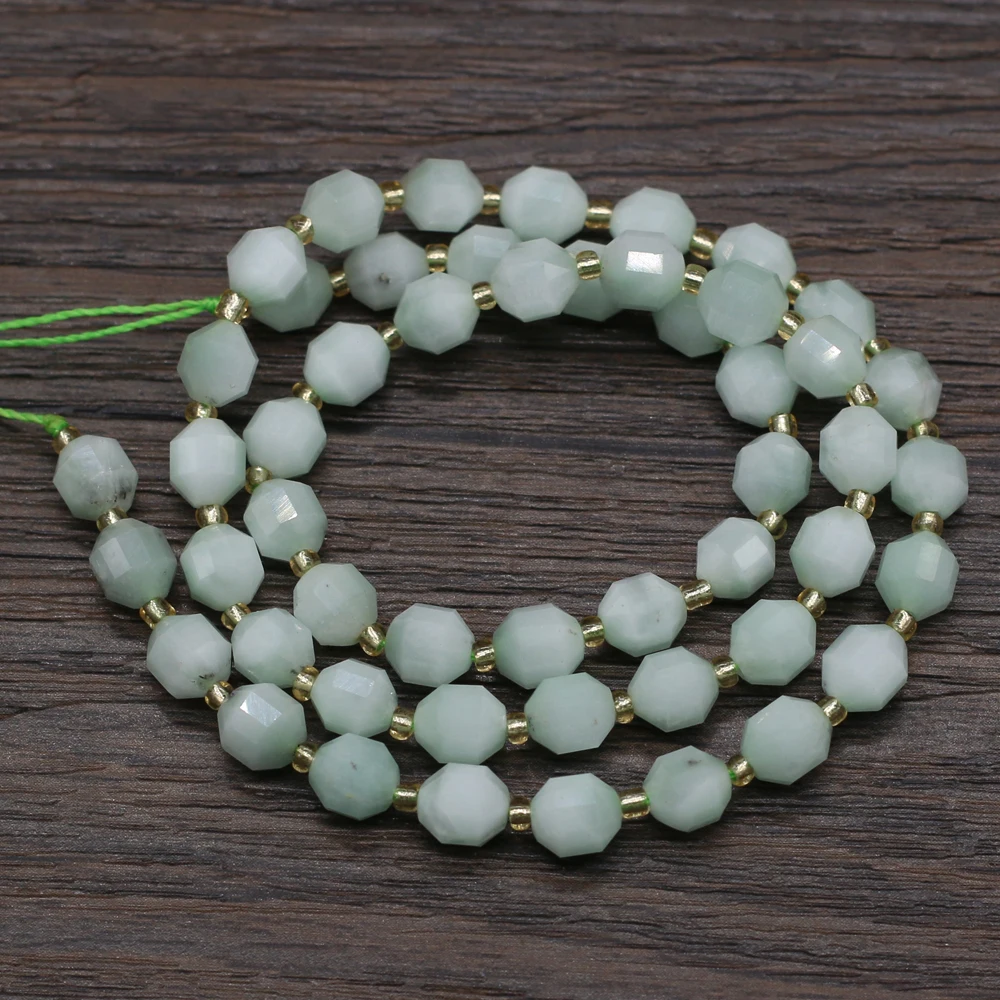 

2021New Natural Semi-precious Stone Faceted Round 6mmBead Green Angel DIYfor Making Exquisite Jewelry Necklace Bracelet Gift38cm
