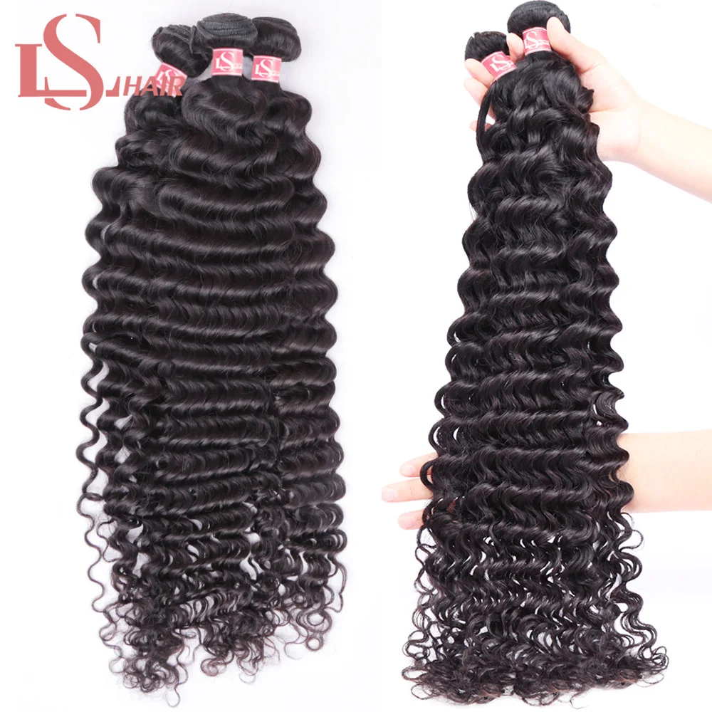 

28 30 32 40 Inch Loose Deep Wave Bundles 100% Human Hair Extensions 1 3 4 Bundles Deals Brazilian Hair Water Curly Bundles Remy