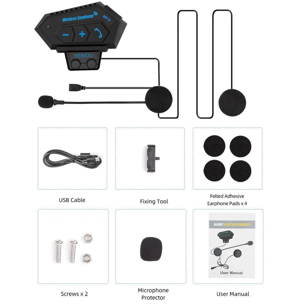 Bluetooth-гарнитура Kebidu Водонепроницаемая с поддержкой Bluetooth 5 0 2 телефонами - купить