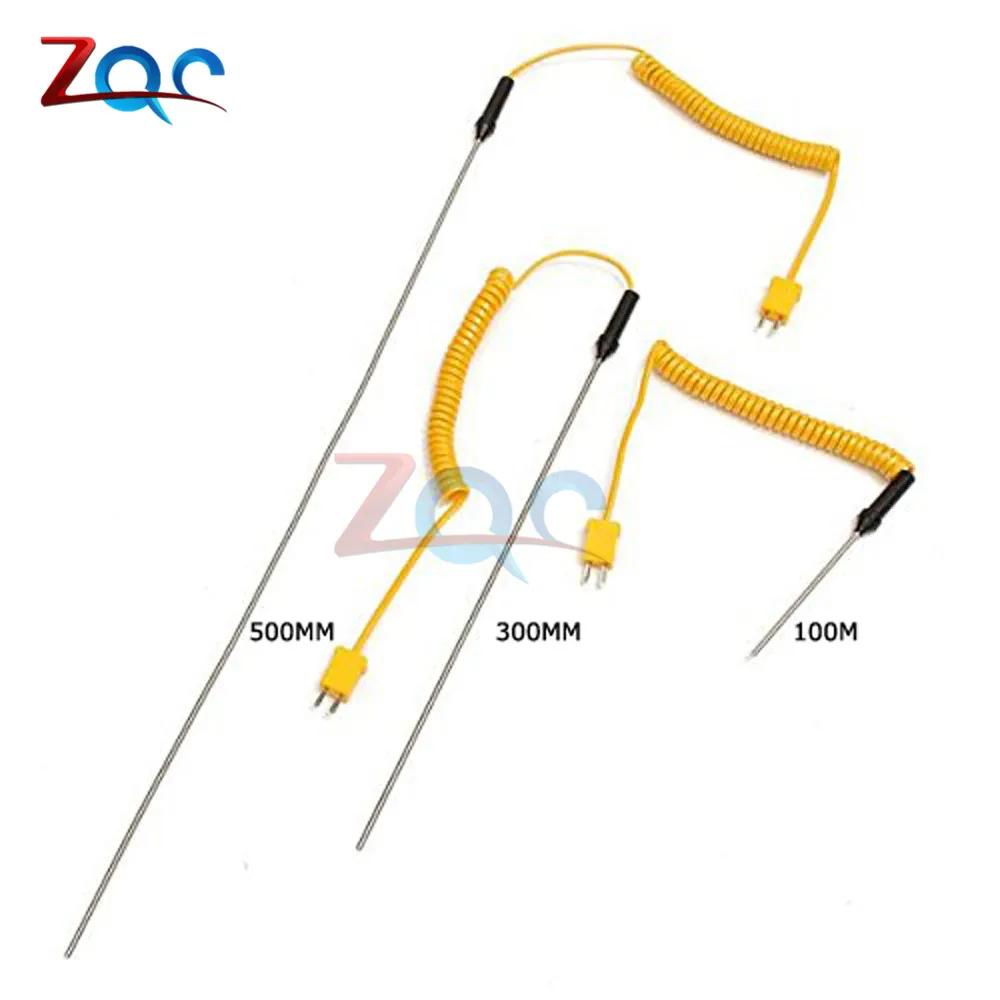Датчик термопара типа K 10 см/30 см/50 см регулятор температуры от 50C до 1200 ℃ с кабелем
