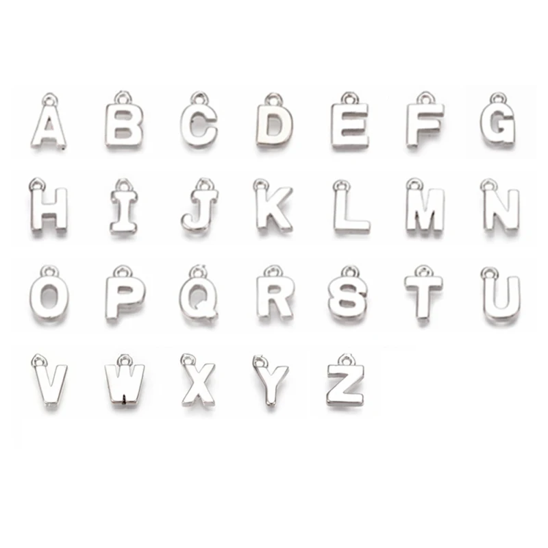 

26 шт./компл. маленькие латунные подвески с буквой алфавита A ~ Z для самостоятельного изготовления ювелирных изделий фурнитура для аксессуар...