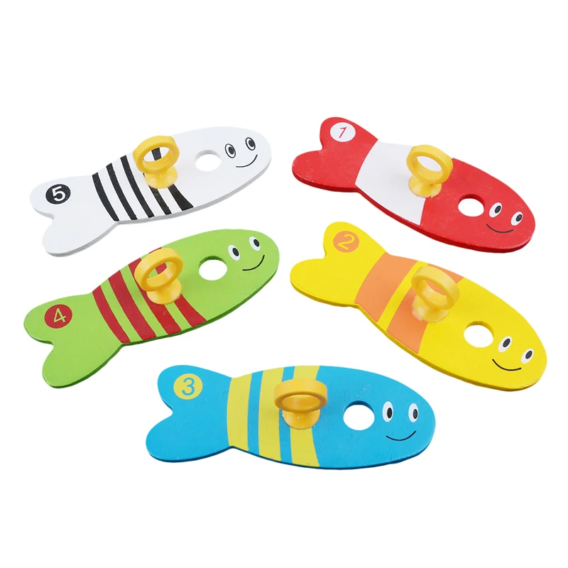 

Wooden Digital Fishing Set Toy Column Game Puzzle Early Education Toys Children Gifts