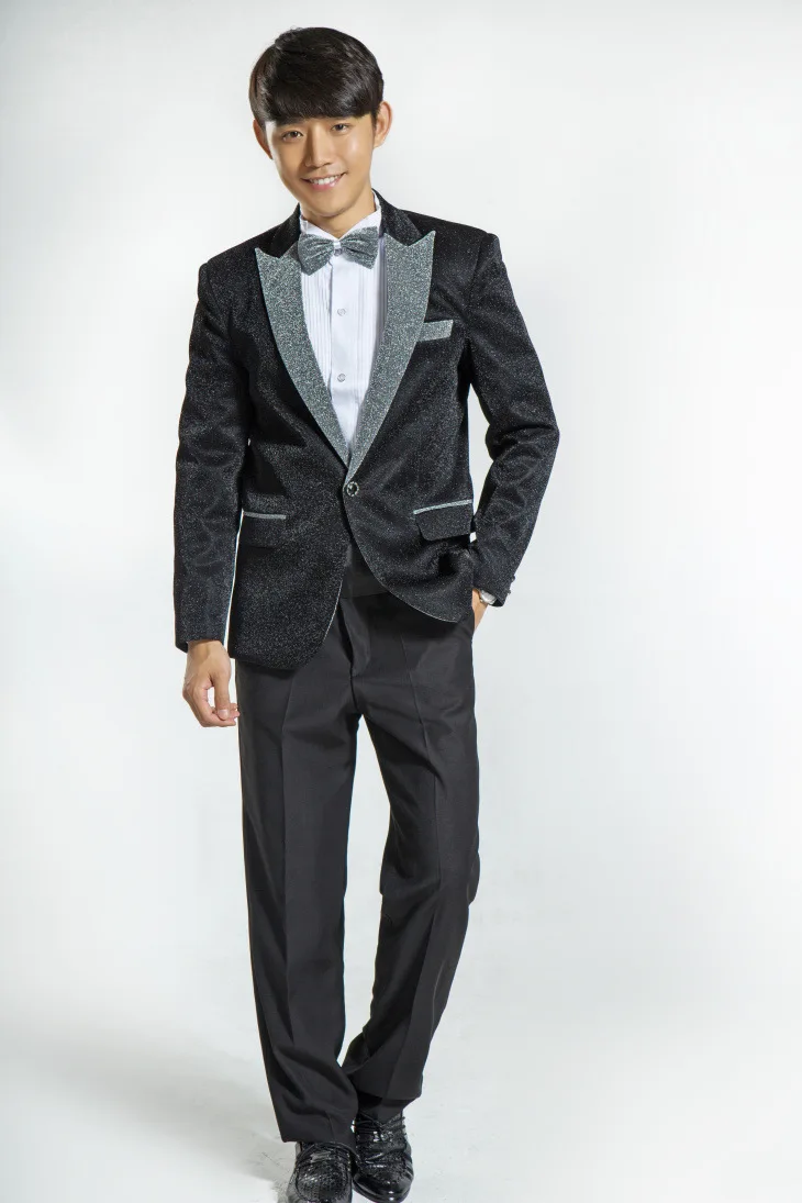 

Men Lager Size Clothing Free Shpping Moderator Singer Sparkling Sequined Suits / M-xl