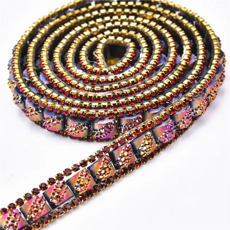 Красивая Хрустальная стразы горячей фиксации обрезка 5 ярдов сделай сам