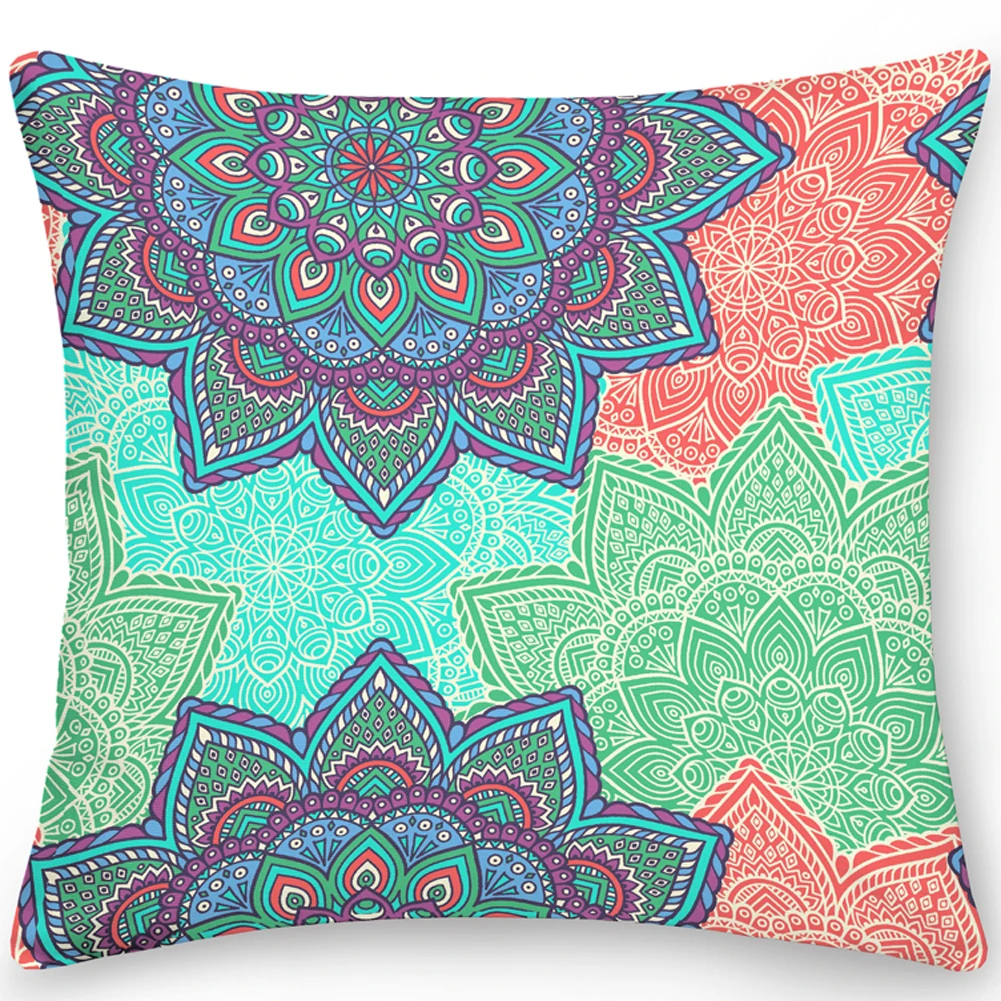 45*45 см Двусторонняя Подушка с принтом мандалы чехол из полиэстера квадратная