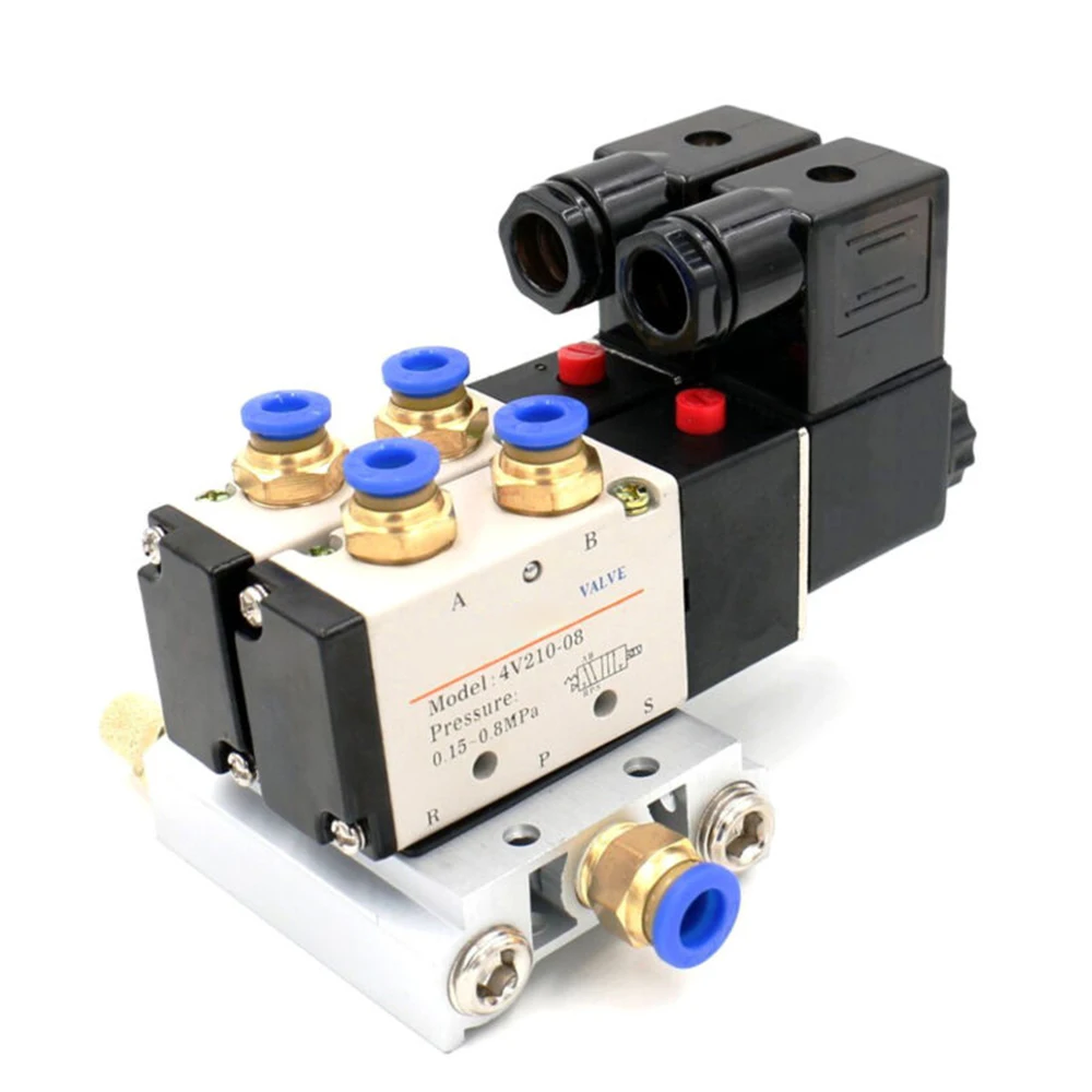 

Pneumatic Solenoid Air Valve 4V210-08 1/4Inch Base Quick Fitting Muffler