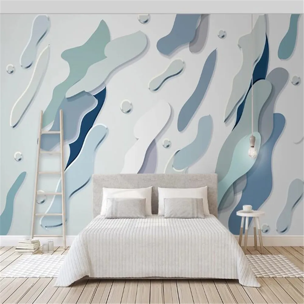 

milofi factory custom wallpaper mural 3D three-dimensional water drop footprint abstract geometric TV background wallpaper mural
