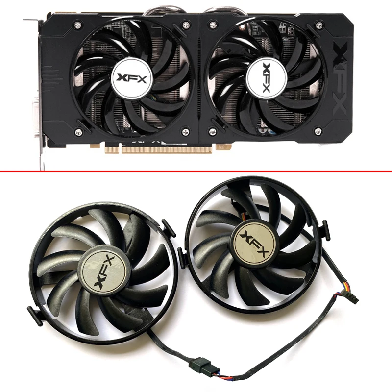 

NEW 2PCS FDC10U12S9-C 4PIN FY09010H12LPB ETH Cooling Fan For Radeon XFX R9 380 X R7 350 360 370 460-2/4 Video Card Fans