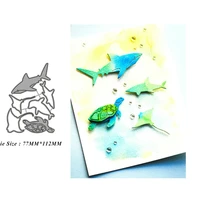 shark tortoise fish metal cutting dies scrapbooking embossing folder stencil template album decor card making diy crafts
