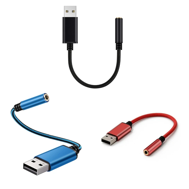 

Переходник с USB на аудиоразъем для наушников 3,5 мм, внешняя стереозвуковая карта для ПК, ноутбука, PS4, Mac и т. д. (0,6 фута)