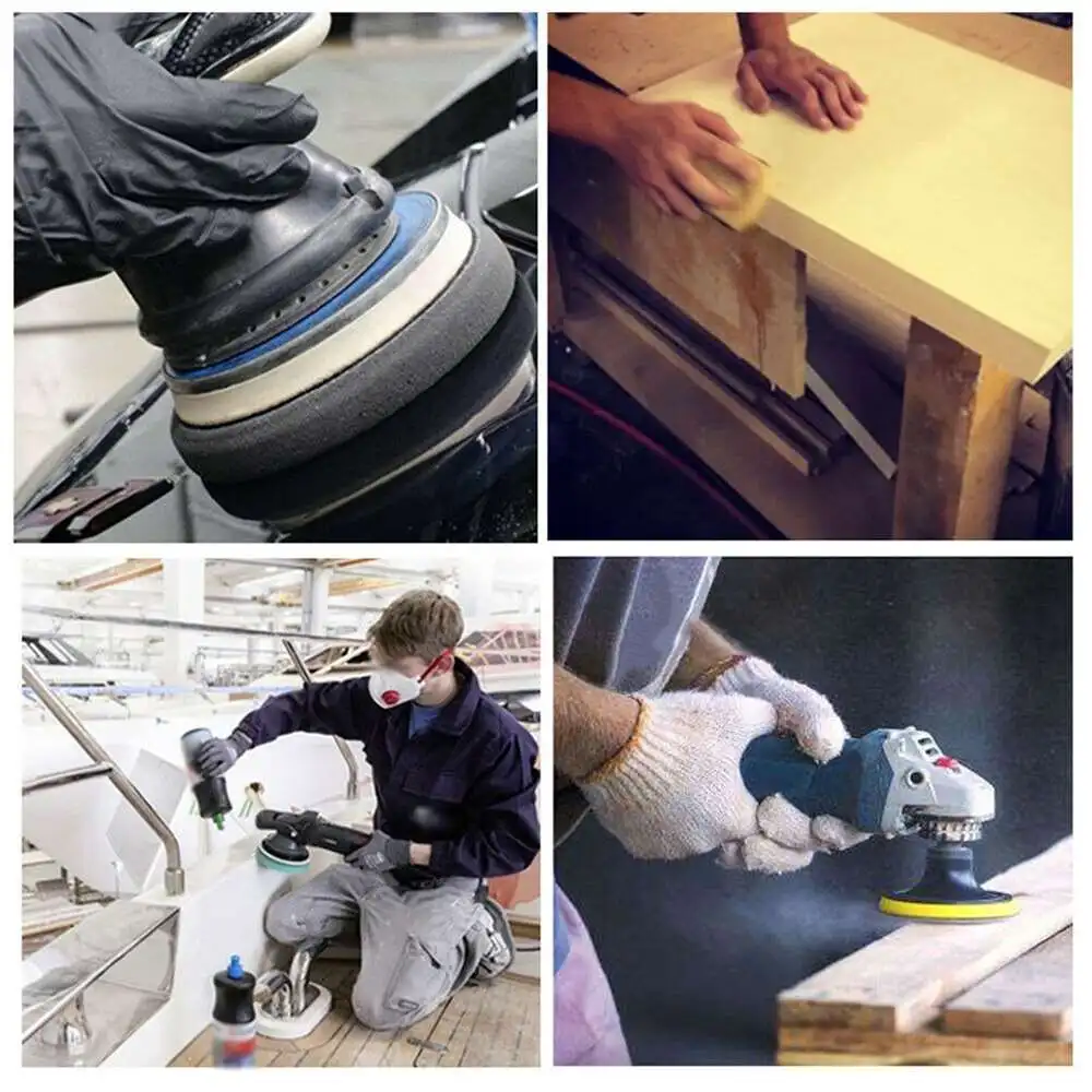 

1 Pcs Polishing Disc 6 Inch 6 Hole Electric Black Polishing Disc Self--adhesive Flocking Sandpaper Sander Parts Accessories