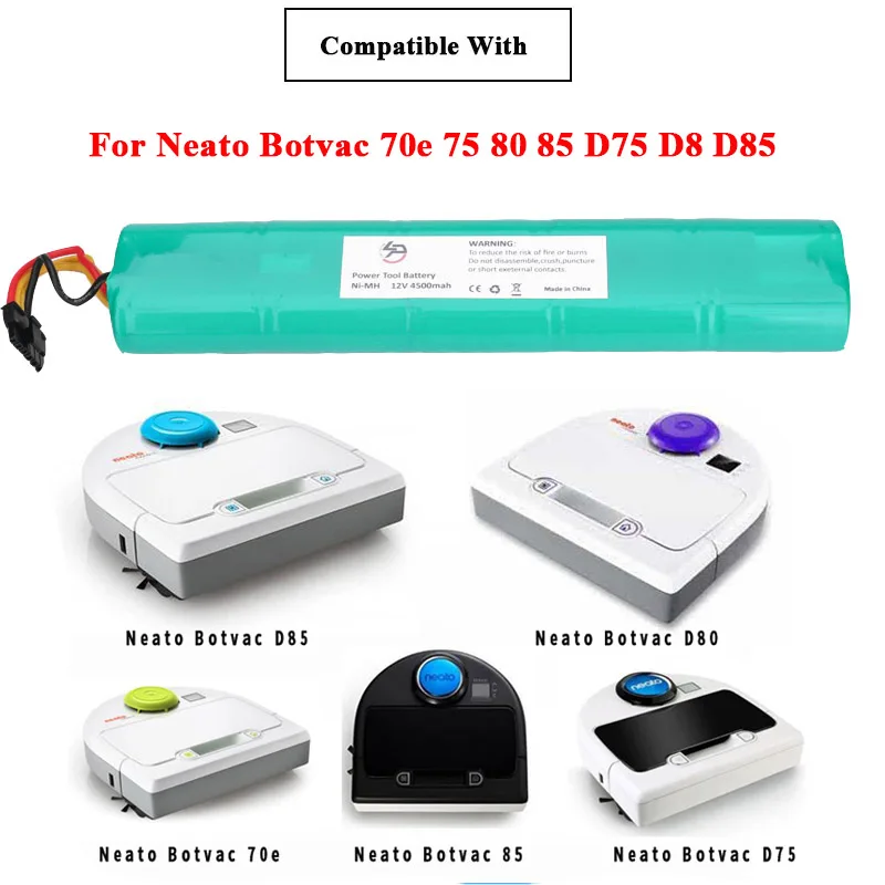 Никель металлогидридный аккумулятор 12 В 4500 мАч для пылесоса Neato Botvac 70e 75 80 85 D75 D8
