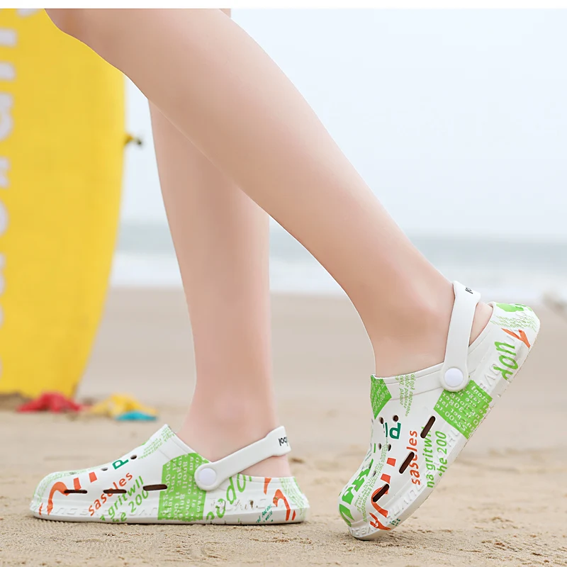 Сандалии мужские с рисунком модные шлепанцы для пар уличные пляжные сандалии