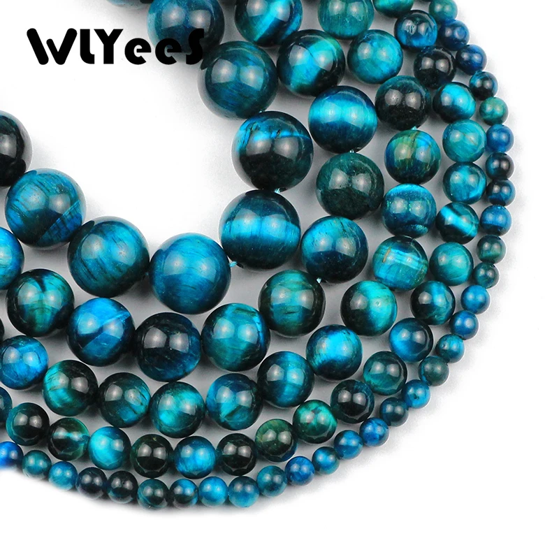 Круглые бусины WLYeeS из натурального камня голубого озера с тигровым глазом 4, 6, 8, 10, 12 мм, шарики для рукоделия, браслета, ожерелья для изготовления ювелирных изделий