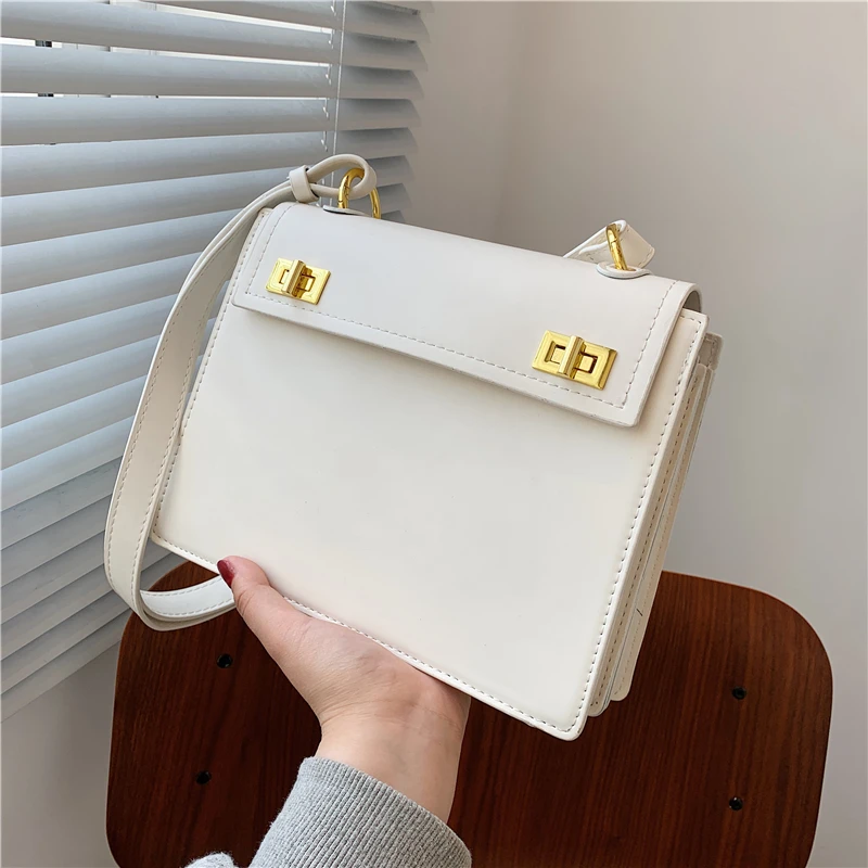 

Simple Small Fashion PU Leather Crossbody Shoulder Bags for Women 2021 Summer Luxury Trendy Branded Female Solid Color Handbag