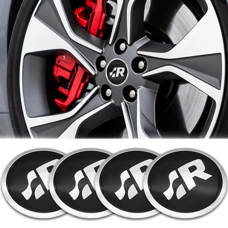 

car ccessories 4pcs 56mm Wheel hub center decorative stickers wheel cap sticker SR- LOGO for Golf- car styling wheel cap sticker