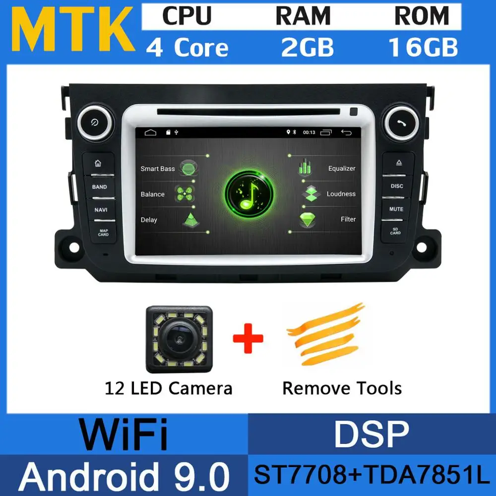 MTK 5 USB порт PX6/Восьмиядерный 4 Гб ОЗУ Android 9,0 автомобильный dvd-плеер для Mercedes Benz Smart Fortwo 2011 2012 2013 Автомобильный gps Радио DSP - Цвет: MTK