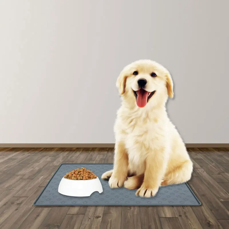 

Dog Food Mat Waterproof Non-Slip FDA-Grade Silicone Cat Pet Bowl Feeding Placemat 18.5" x 11.5