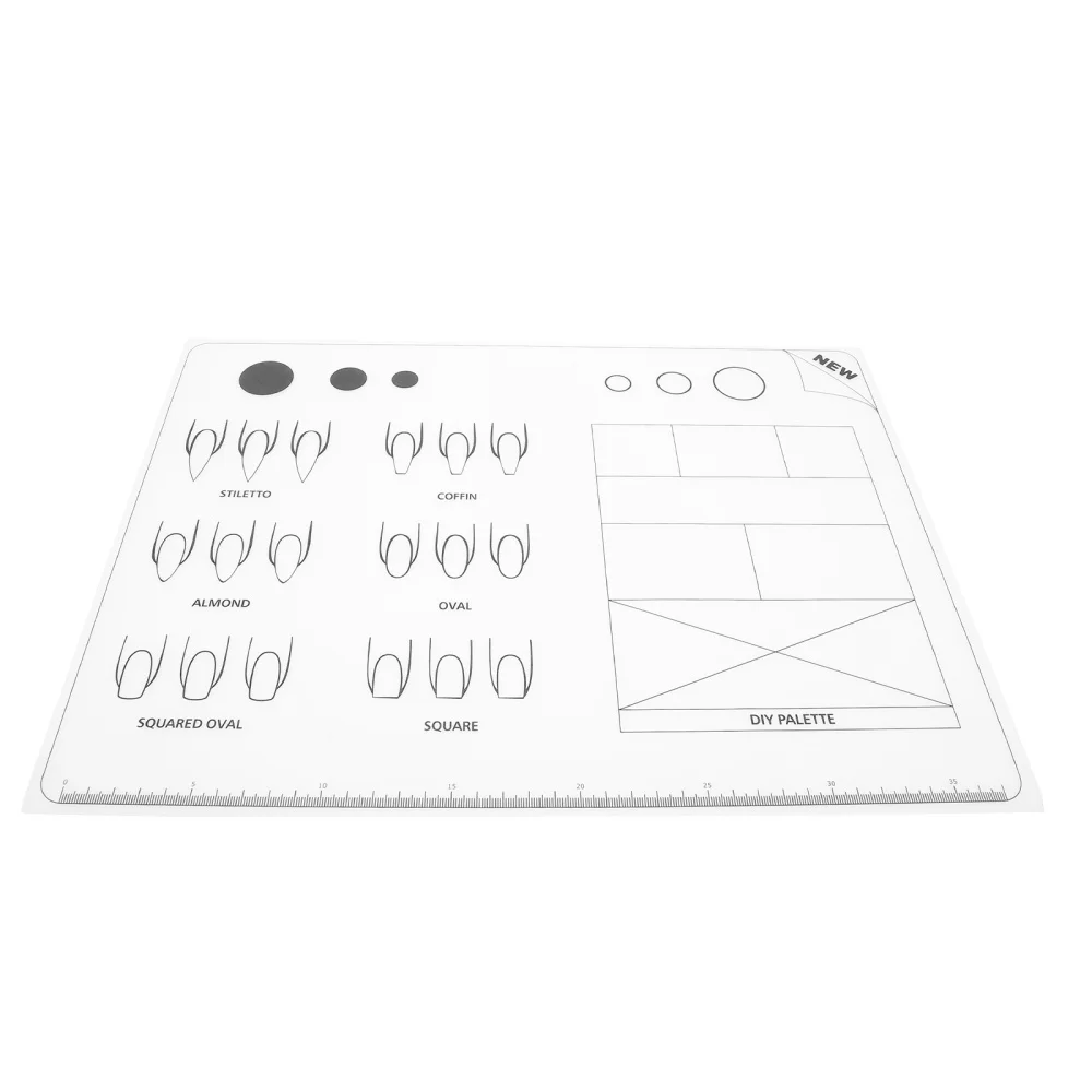 Акриловый коврик для обучения ногтям силиконовый тренировочный лист практики