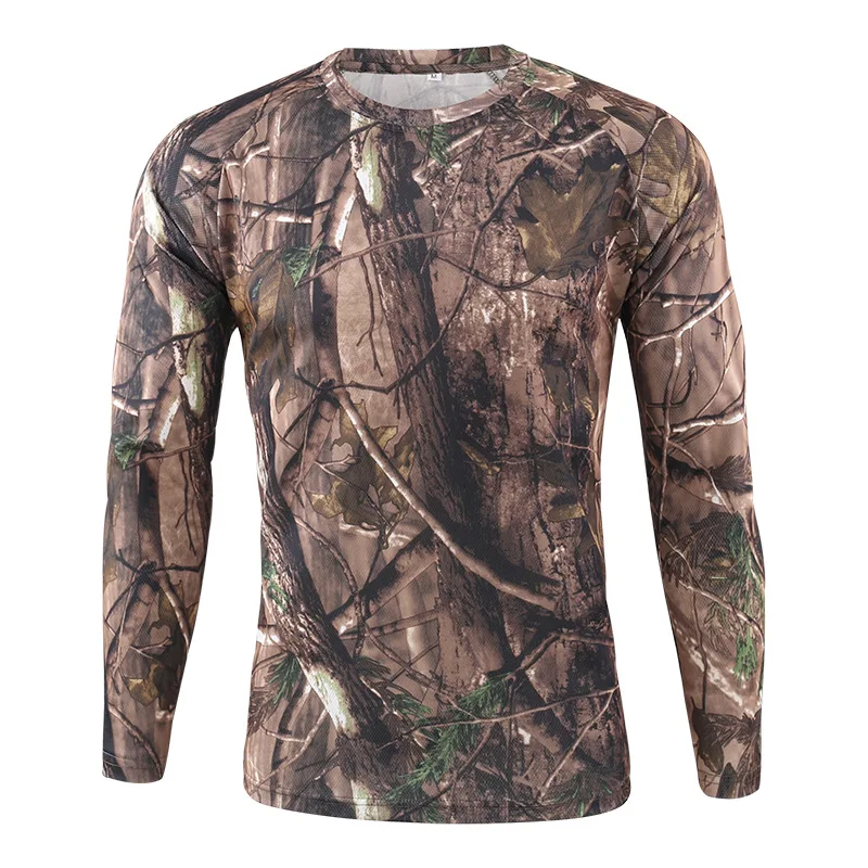 

Камуфляжная футболка с длинным рукавом, быстросохнущая походная Военная Тактическая Мужская футболка для охоты, кемпинга, брендовая одежд...