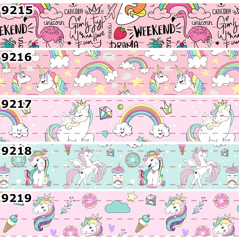 10 ярдов-Различные размеры-новая мультяшная лента с принтом в виде единорога