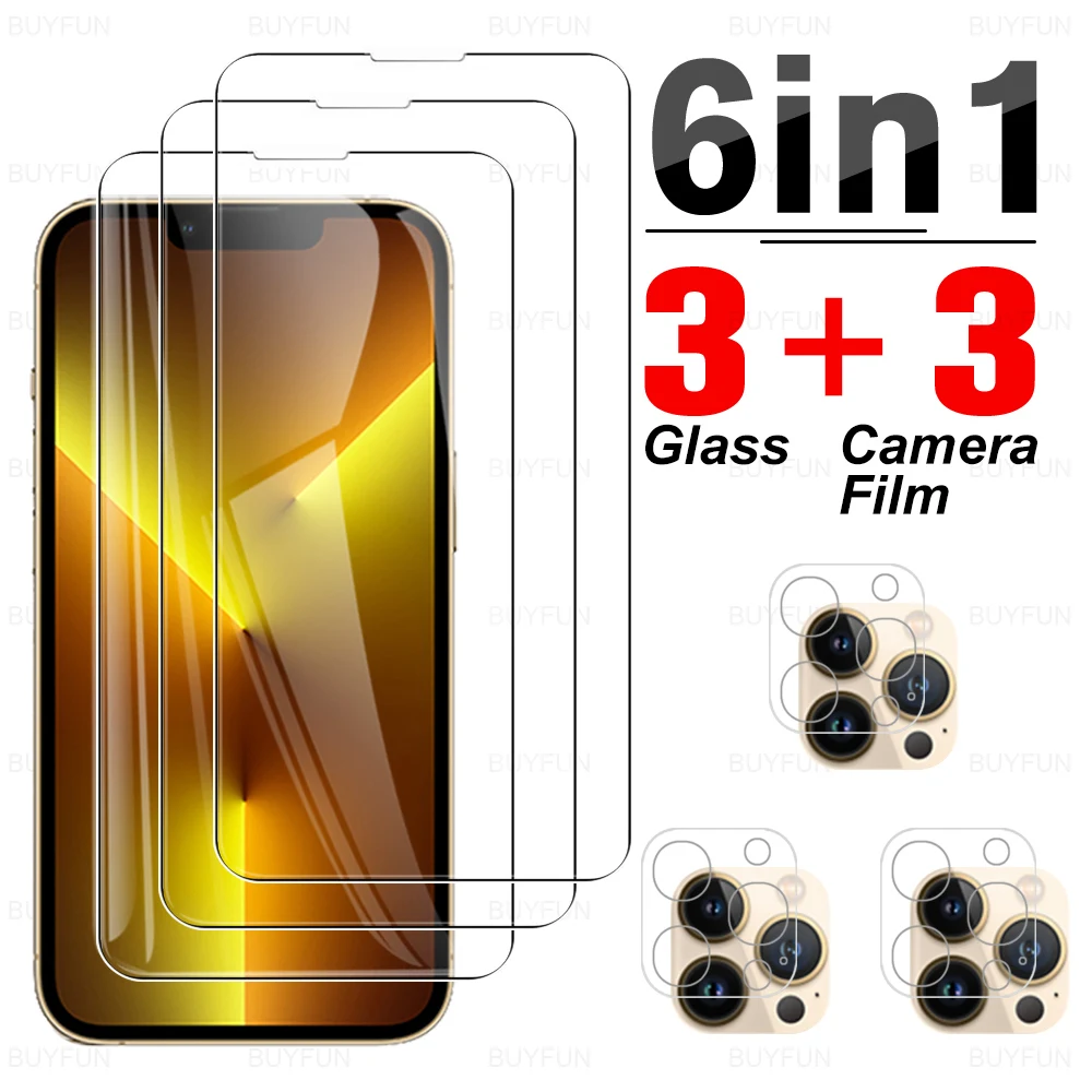 

6in1 Tempered Glass For iPhone 13 Pro Max Camera Lens Protective Film For iPhone13 Pro Max 13 Mini 13Pro Screen Protector Cover