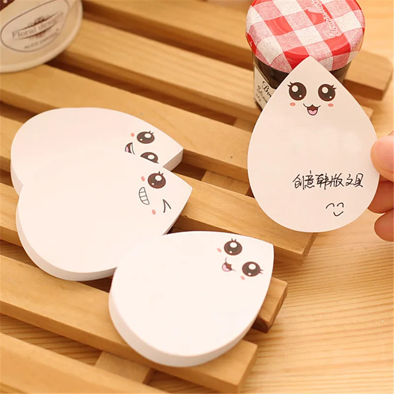 

1pcs Kawaii Cute Water Drop Bookmark Planner Sticker School Supplies Stationery Sticky Notes Memo Pad Notepad Papelaria