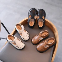 2021 spring summer breathable cut outs mary jane shoes kids platform toddler girls dress shoes wedding party leather shoe d12264