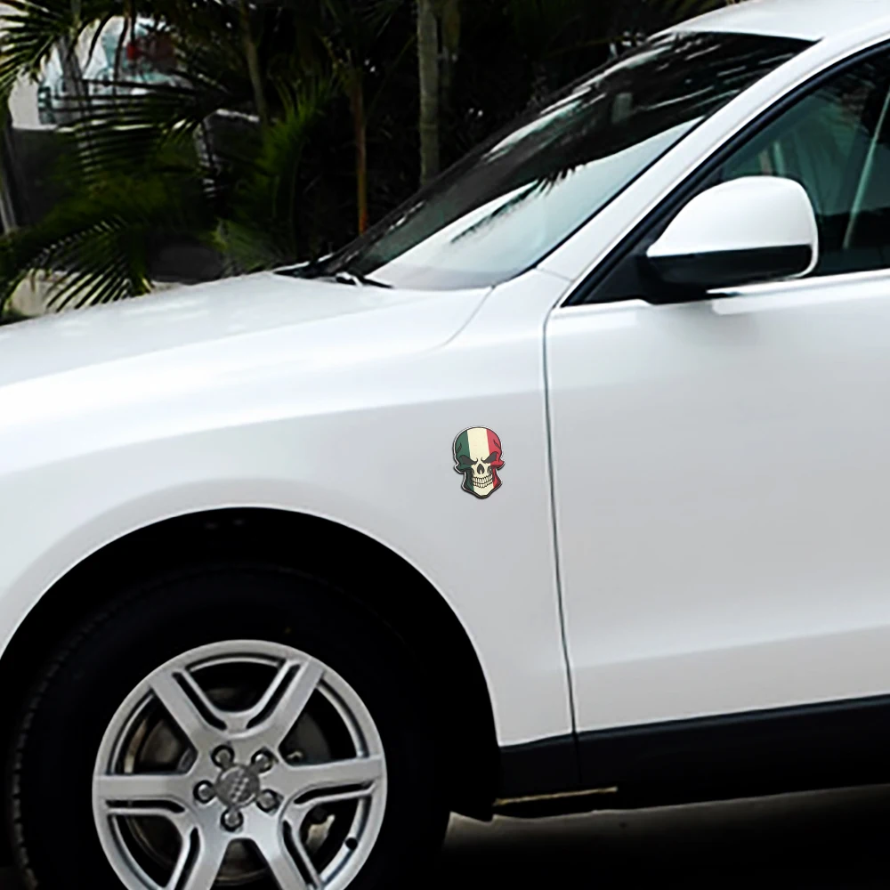 Автомобильный значок с черепом 3D алюминиевый флаг Великобритании США Франции