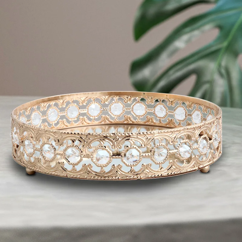 1 шт. скандинавский винтажный ажурный стеклянный зеркальный лоток для хранения