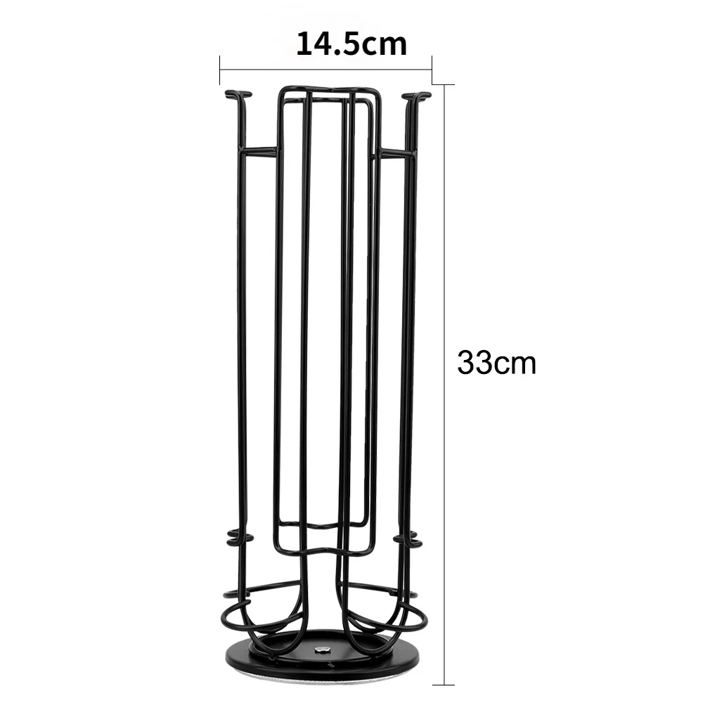 

Rotatable Coffee Holder 24 Capsules Rotating Black Coffee Capsule Holder Stainless Steel Tower Coffee Storage Rack Coffee Set