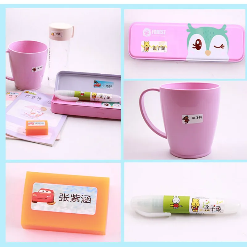 Luggage Tag Name Tag Sticker Waterproof Child Stickers Girls Custom Namen Stickers Anime Stickers for Children MZTG