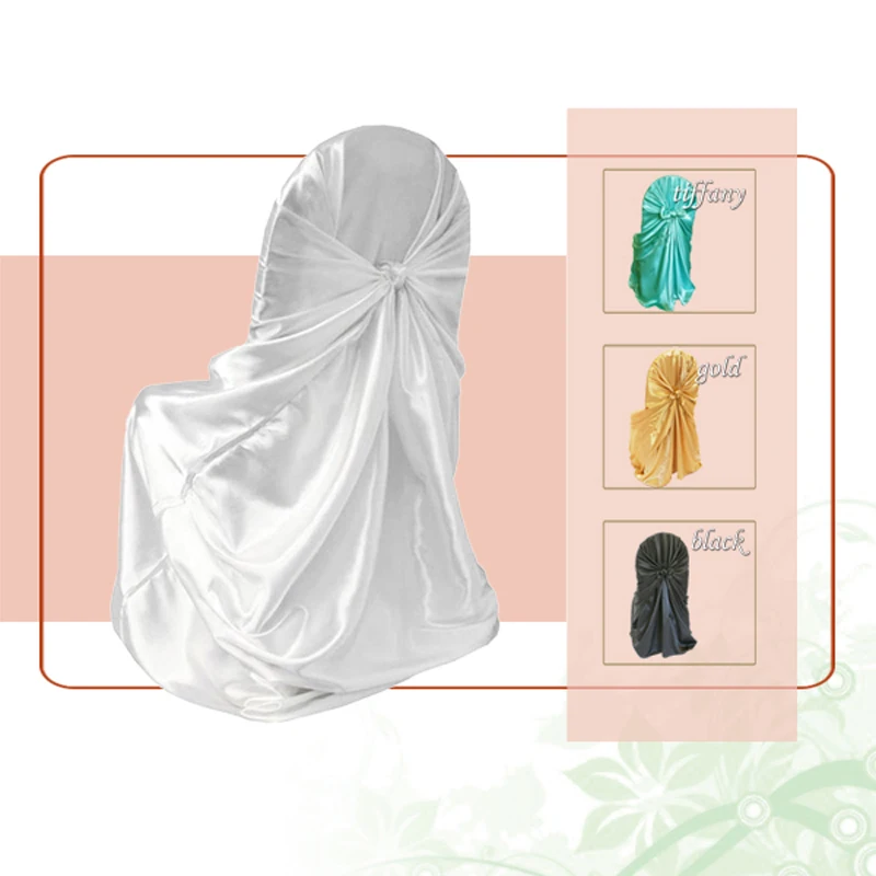 100 шт./лот универсальный сатиновый Чехол для стула свадьбы банкета отеля вечерние